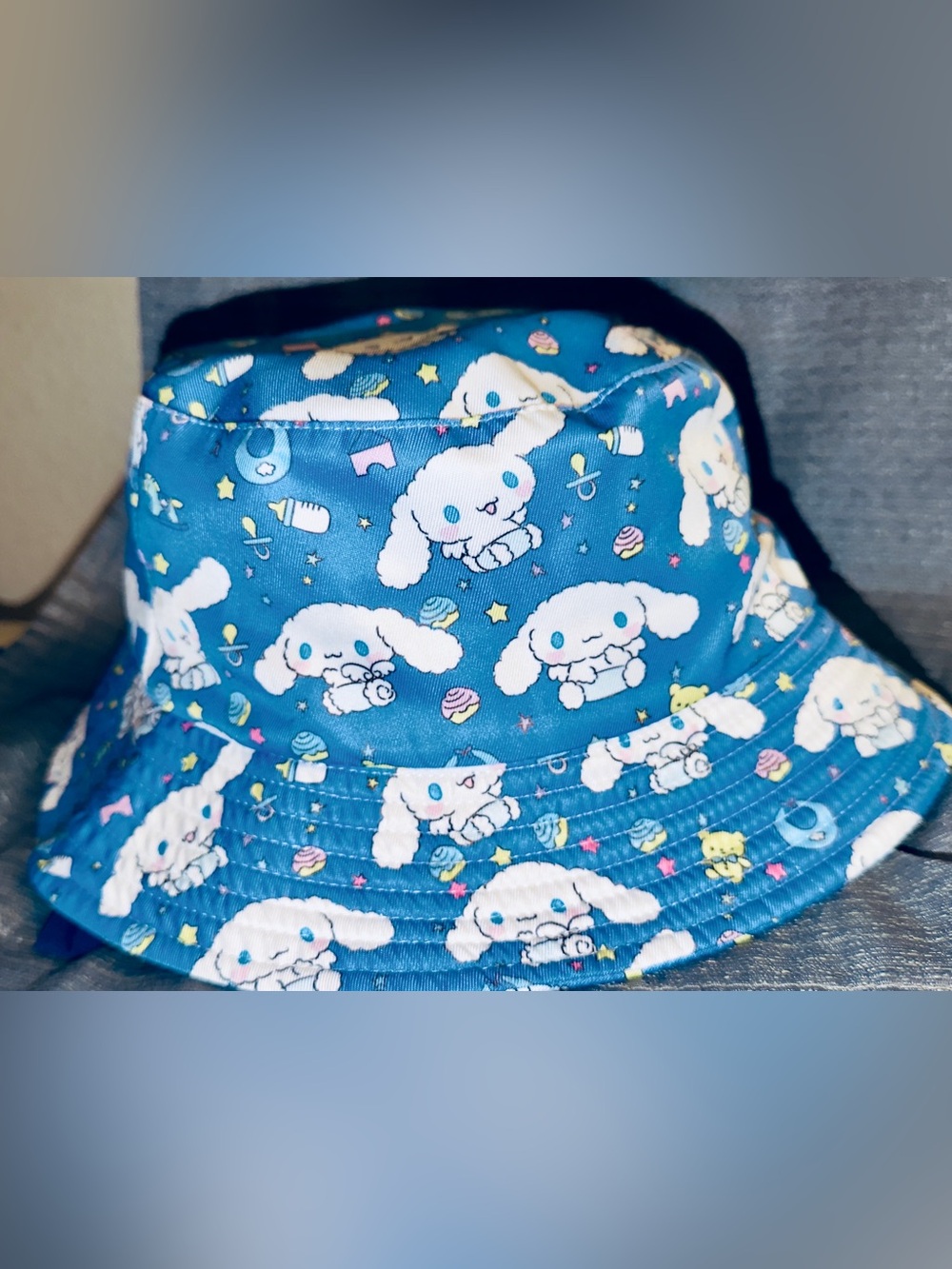 Source Unknown Blue Cinnamoroll Print Kids Bucket Hat